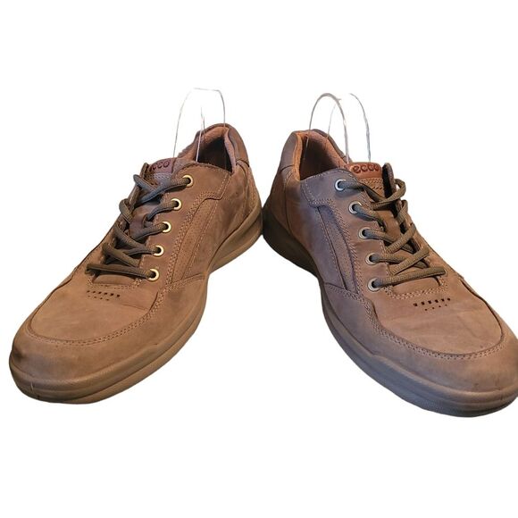 Ecco Remote  Warm Grey/Green Shock Point Leather Shoes  Men’s EUR 45/11Us - Picture 6 of 13